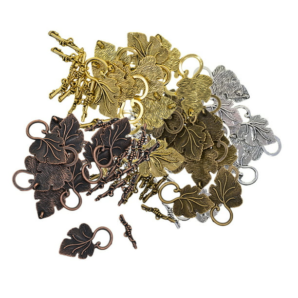 10 sets Leaf Shape OT Toggle Clasp Connectors Necklace Jewelry DIY Hooks